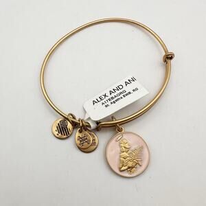 Alex and Ani St. Agatha  Bracelet  Bangle Charm Gold NWT Rare